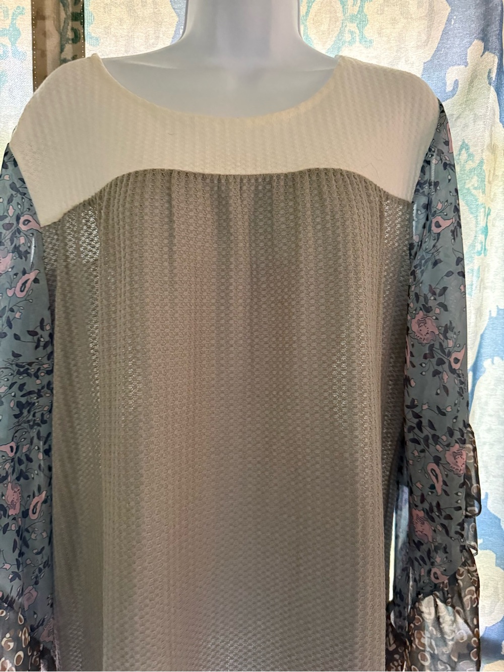 New Boho Tunic Waffle Texture Blouse XXL nwot bohemian Cottagecore - Picture 4 of 10